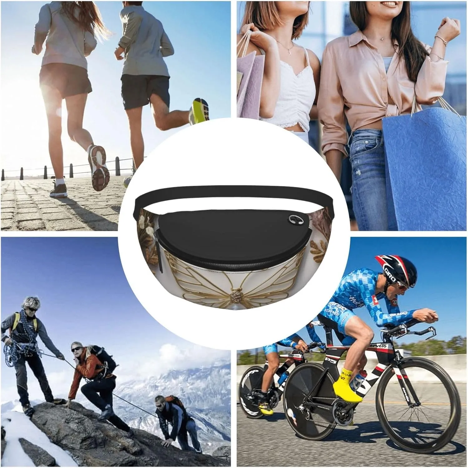 Casual Ethereal Essence Printed Fanny Pack,Crossbody Fanny packs for women Men Waist Bag for Running Travel
