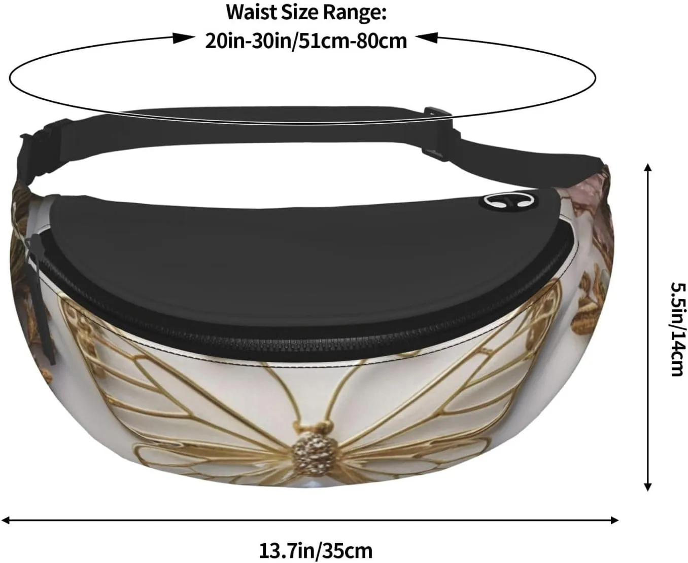 Casual Ethereal Essence Printed Fanny Pack,Crossbody Fanny packs for women Men Waist Bag for Running Travel