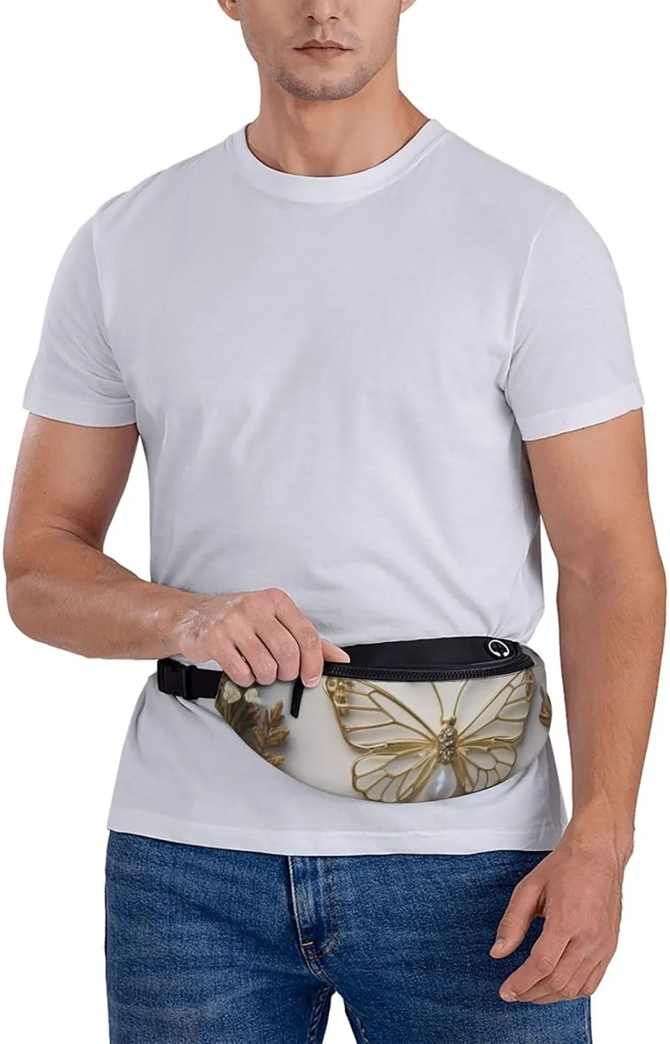Casual Ethereal Essence Printed Fanny Pack,Crossbody Fanny packs for women Men Waist Bag for Running Travel