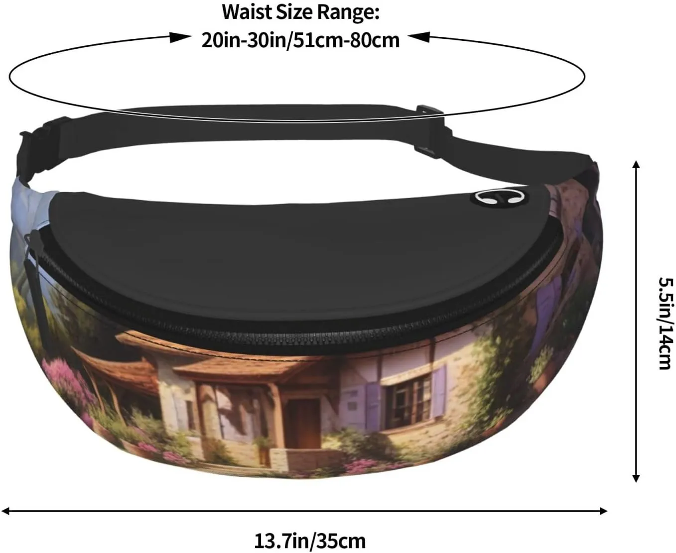 Casual Lavender Lullaby Printed Fanny Pack,Crossbody Fanny packs for women Men Waist Bag for Running Travel