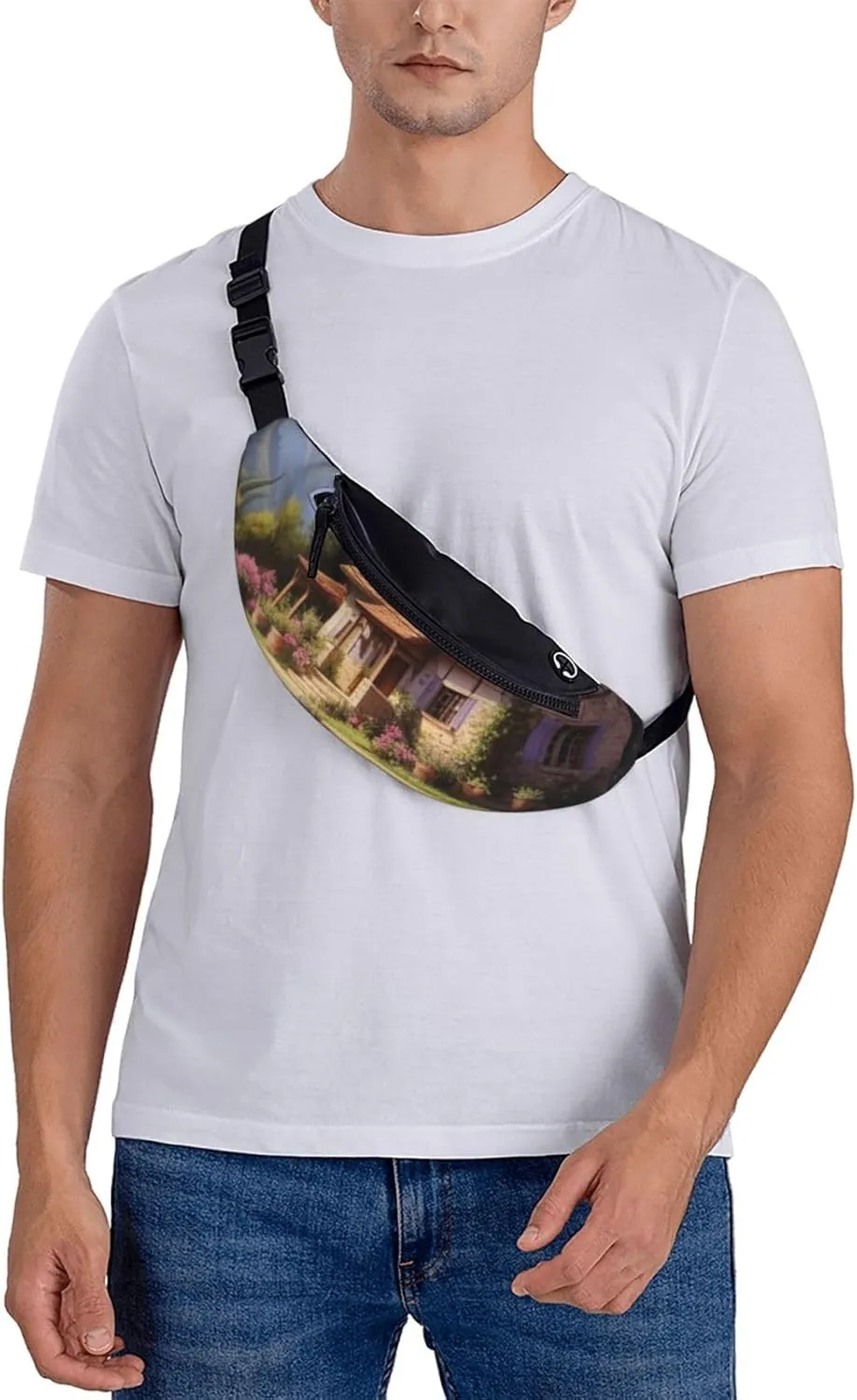 Casual Lavender Lullaby Printed Fanny Pack,Crossbody Fanny packs for women Men Waist Bag for Running Travel