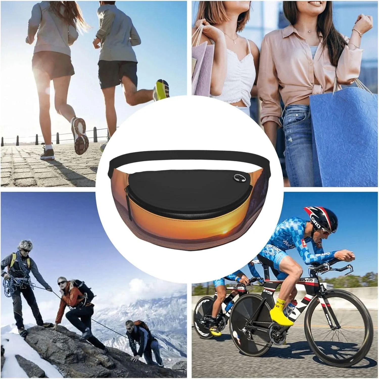 Casual Lonely Bench Sunset Printed Fanny Pack,Crossbody Fanny packs for women Men Waist Bag for Running Travel