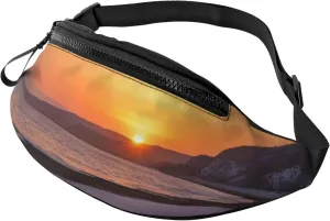Casual Lonely Bench Sunset Printed Fanny Pack,Crossbody Fanny packs for women Men Waist Bag for Running Travel