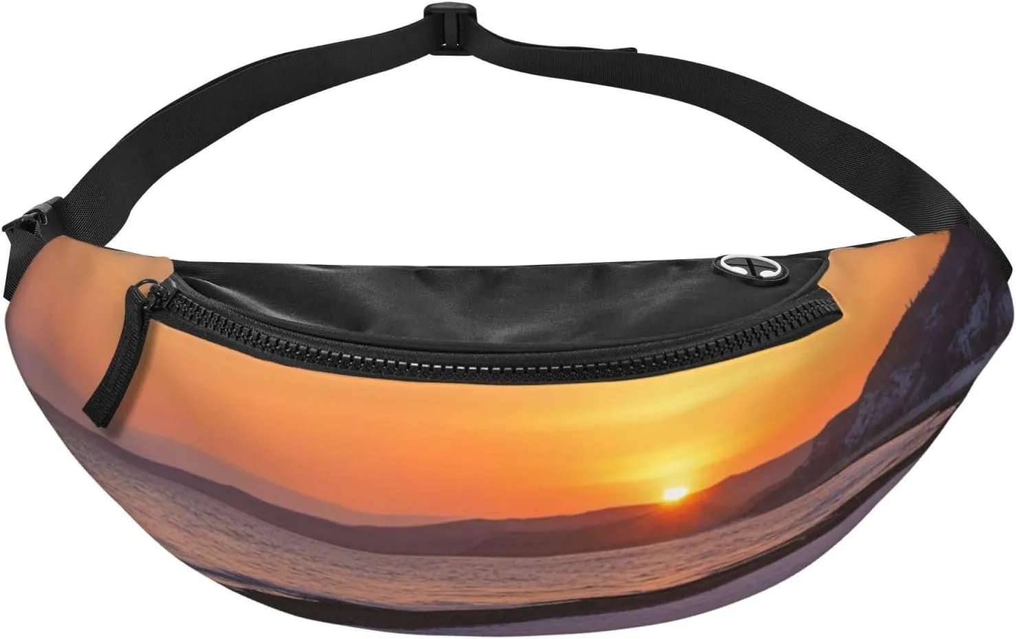 Casual Lonely Bench Sunset Printed Fanny Pack,Crossbody Fanny packs for women Men Waist Bag for Running Travel
