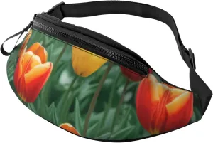 Casual tulips Printed Fanny Pack,Crossbody Fanny packs for women Men Waist Bag for Running Travel