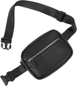 CHOLISS Fanny Packs for Women and Men - Belt Bag for Women, Crossbody Vegan Leather Fashion Waist Packs whith Adjustable Strap(Black)