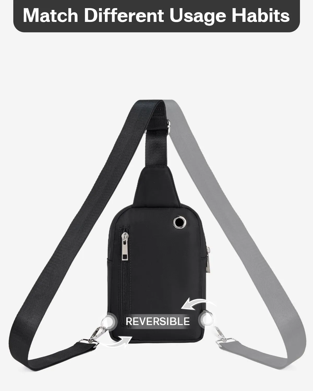 CHOLISS Small Crossbody Bags for Women and Men - Sling Bag Trendy Fanny Packs Chest Bag with Extended Strap