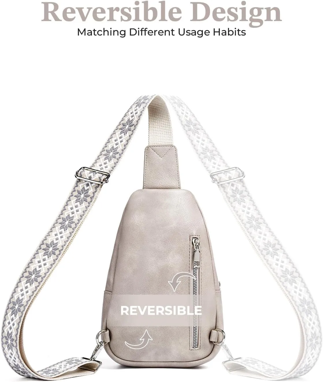 CHOLISS Small Sling Bag for Women Leather Crossbody Fanny Packs Chest Bag for Women