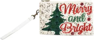 Christmas Cheer Women's Beaded Holiday Mingle Wristlet Phone Crossbody