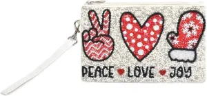 Christmas Cheer Women's Beaded Holiday Mingle Wristlet Phone Crossbody