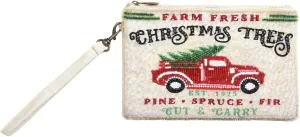 Christmas Cheer Women's Beaded Holiday Mingle Wristlet Phone Crossbody