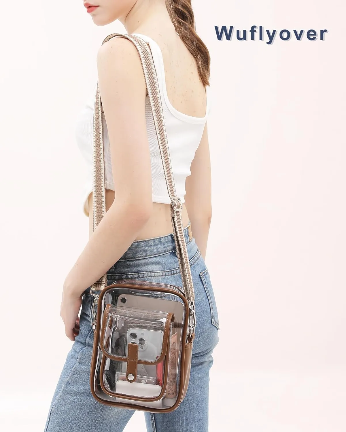 Clear Bag for Stadium Events, Clear Crossbody Bag Stadium Approved,Clear Purse for Women,Clear bags for Man