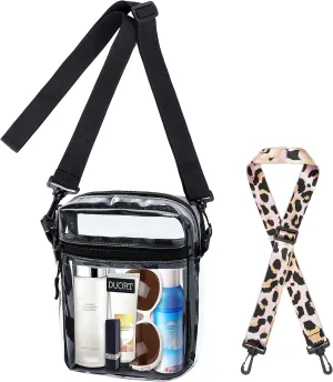 Clear Bag Stadium Approved, TPU Clear Purses Inside Pocket，Crossbody Bag Adjustable Strap for Concert，Sporting Events