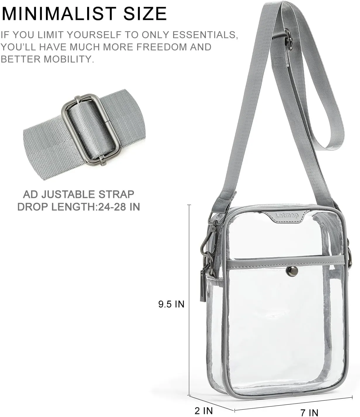 Clear bags Stadium Approved Crossbody Sling Bag Fanny Pack Backpack Purses for Women Men Belt bag for stadium events