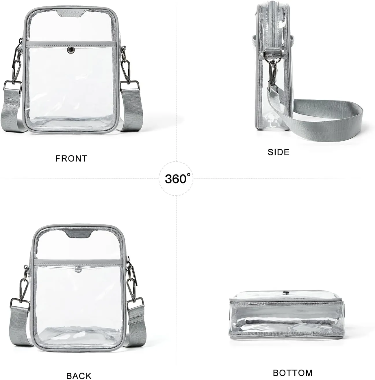 Clear bags Stadium Approved Crossbody Sling Bag Fanny Pack Backpack Purses for Women Men Belt bag for stadium events