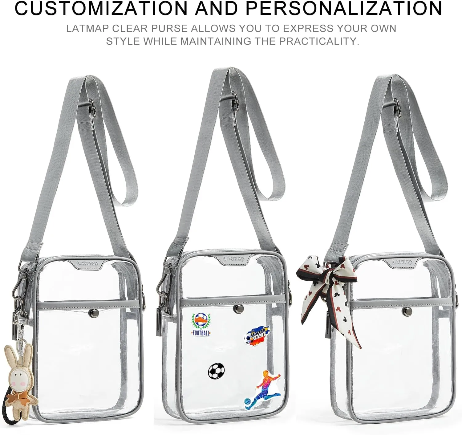 Clear bags Stadium Approved Crossbody Sling Bag Fanny Pack Backpack Purses for Women Men Belt bag for stadium events