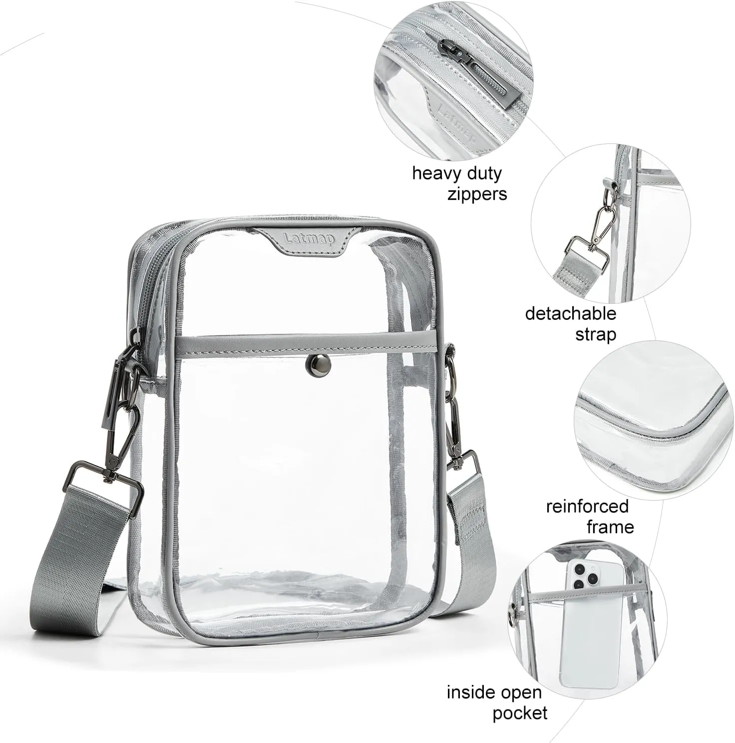 Clear bags Stadium Approved Crossbody Sling Bag Fanny Pack Backpack Purses for Women Men Belt bag for stadium events