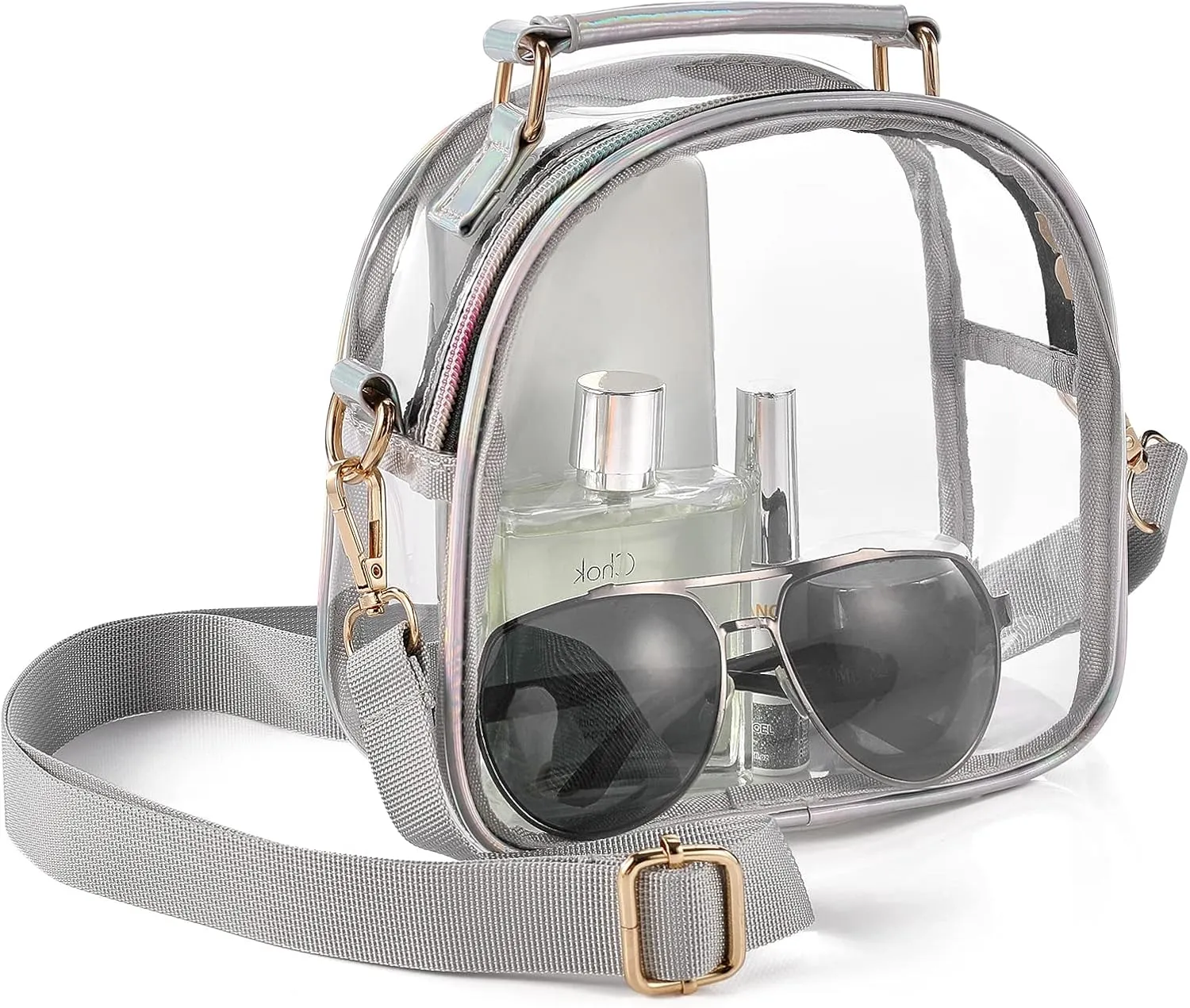 Clear Purse Crossbody Bags Women: See through stadium approved handbags transparent plastic tote bag for concerts