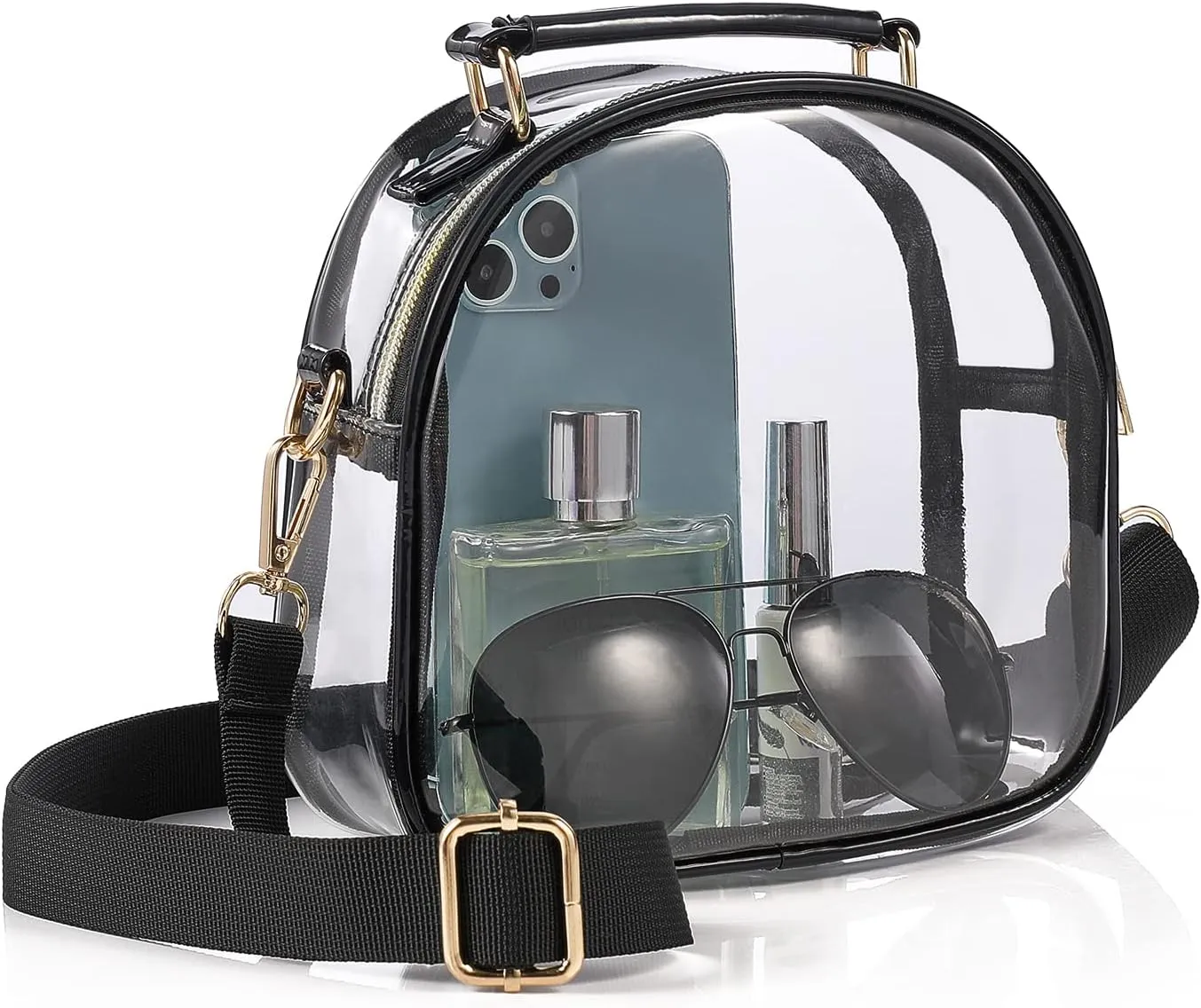 Clear Purse Crossbody Bags Women: See through stadium approved handbags transparent plastic tote bag for concerts