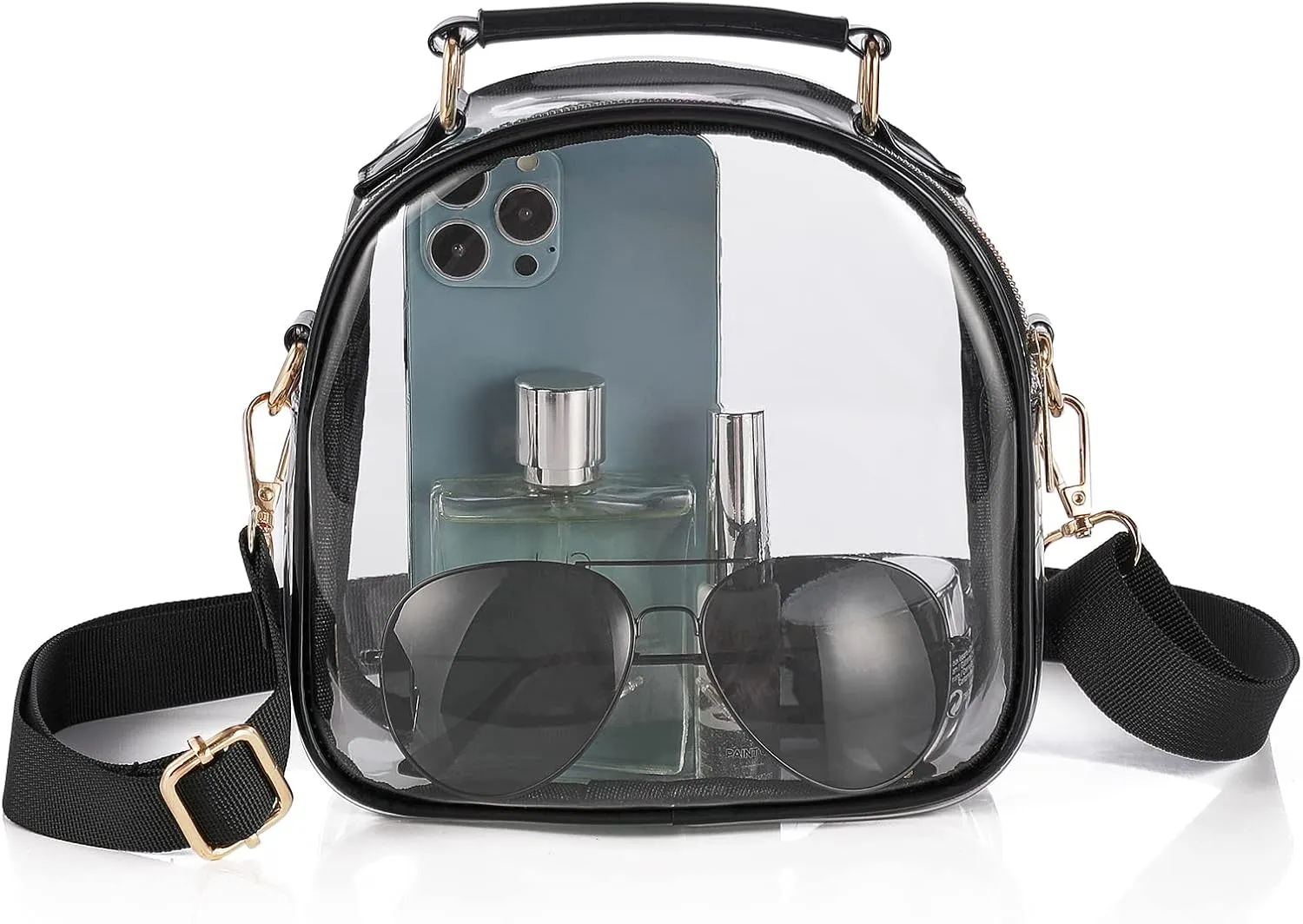 Clear Purse Crossbody Bags Women: See through stadium approved handbags transparent plastic tote bag for concerts