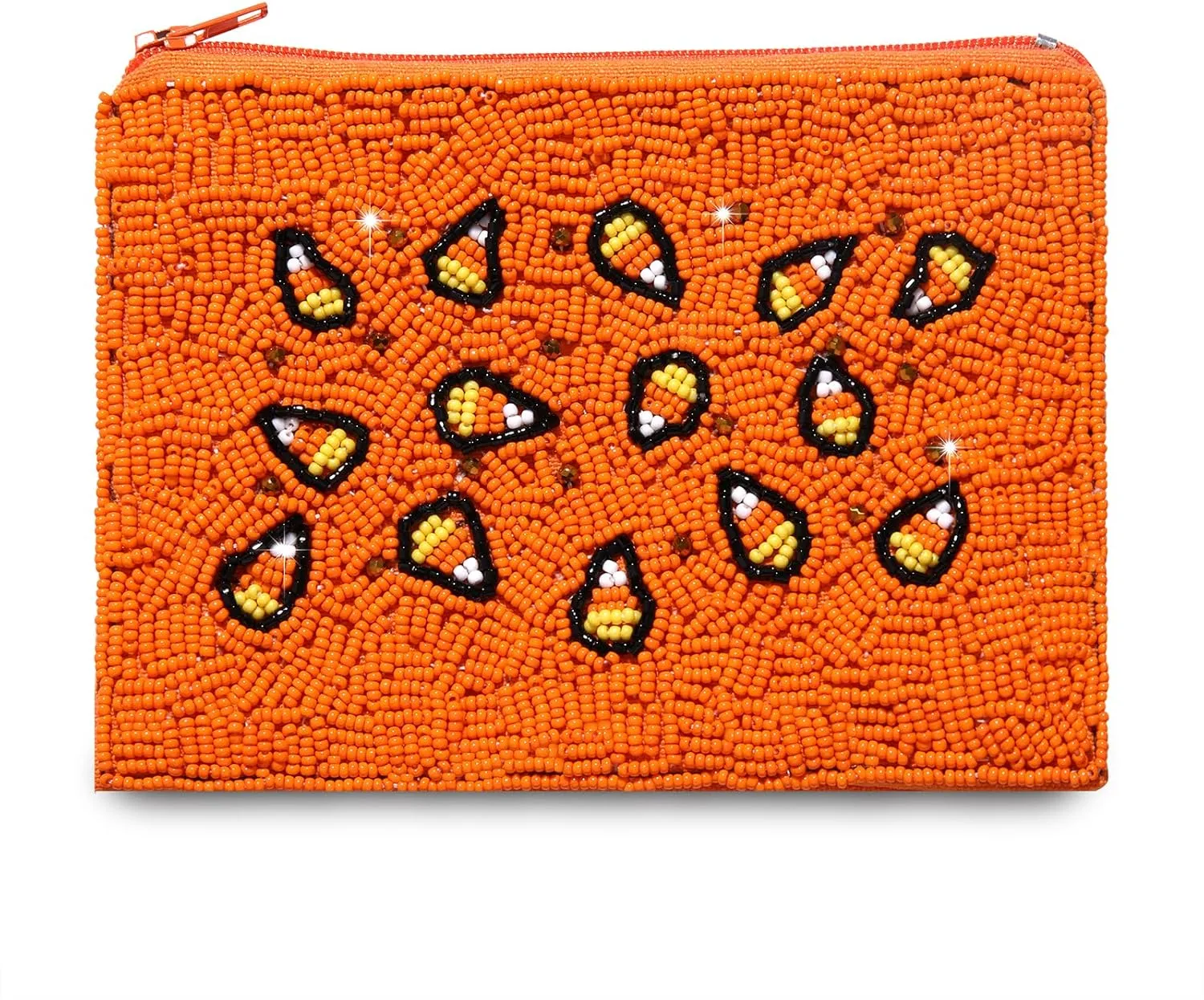 Coin Purse Halloween Beaded Coin Purse for Women Halloween Candy Corn Holiday Coin Pouch Small Change Purse Wallet for Her