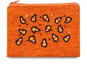 Coin Purse Halloween Beaded Coin Purse for Women Halloween Candy Corn Holiday Coin Pouch Small Change Purse Wallet for Her