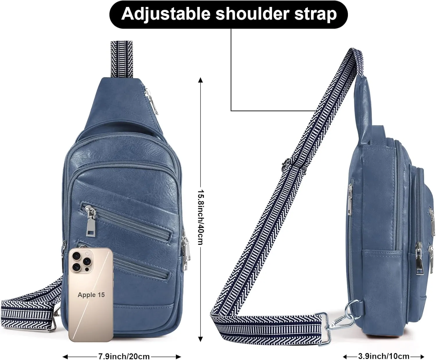 Conceal Carry Sling Bag - Virgan Leather Sling Backpack Fanny Pack Crossbody Chest Bags with Holster&Guitar Strap…