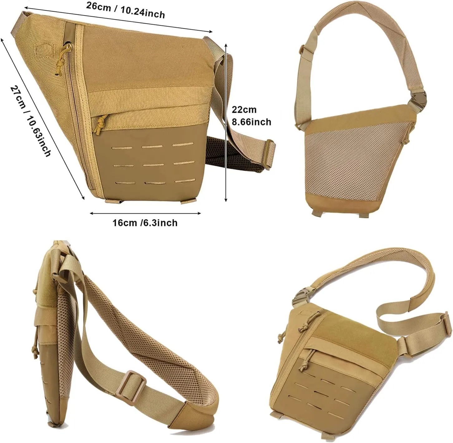 Concealed Carry Sling Bag for Men, Chest Holster Bag of Pistols Anti-Thief Crossbody Daypack Personal Pocket Sling Pack