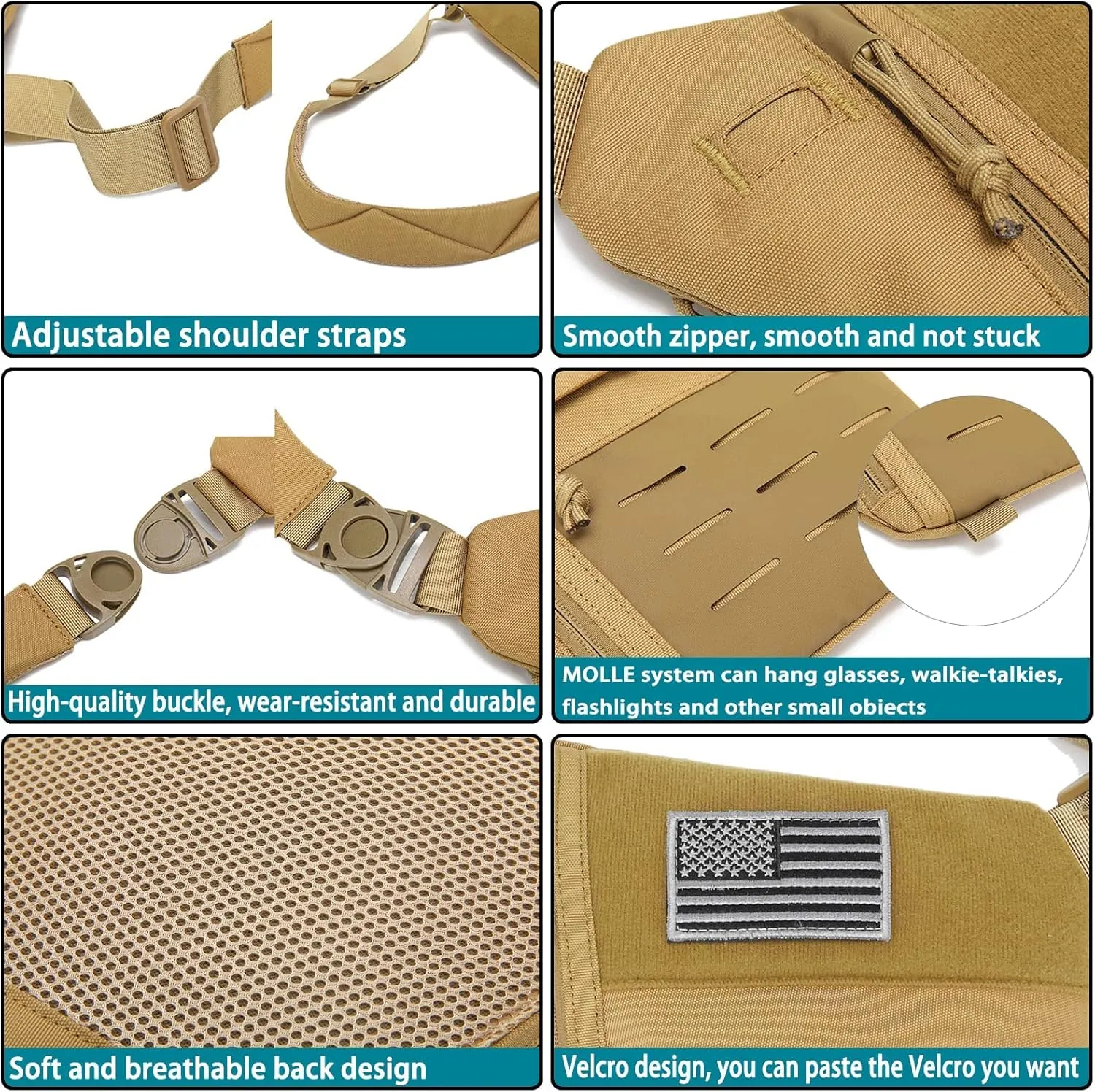 Concealed Carry Sling Bag for Men, Chest Holster Bag of Pistols Anti-Thief Crossbody Daypack Personal Pocket Sling Pack