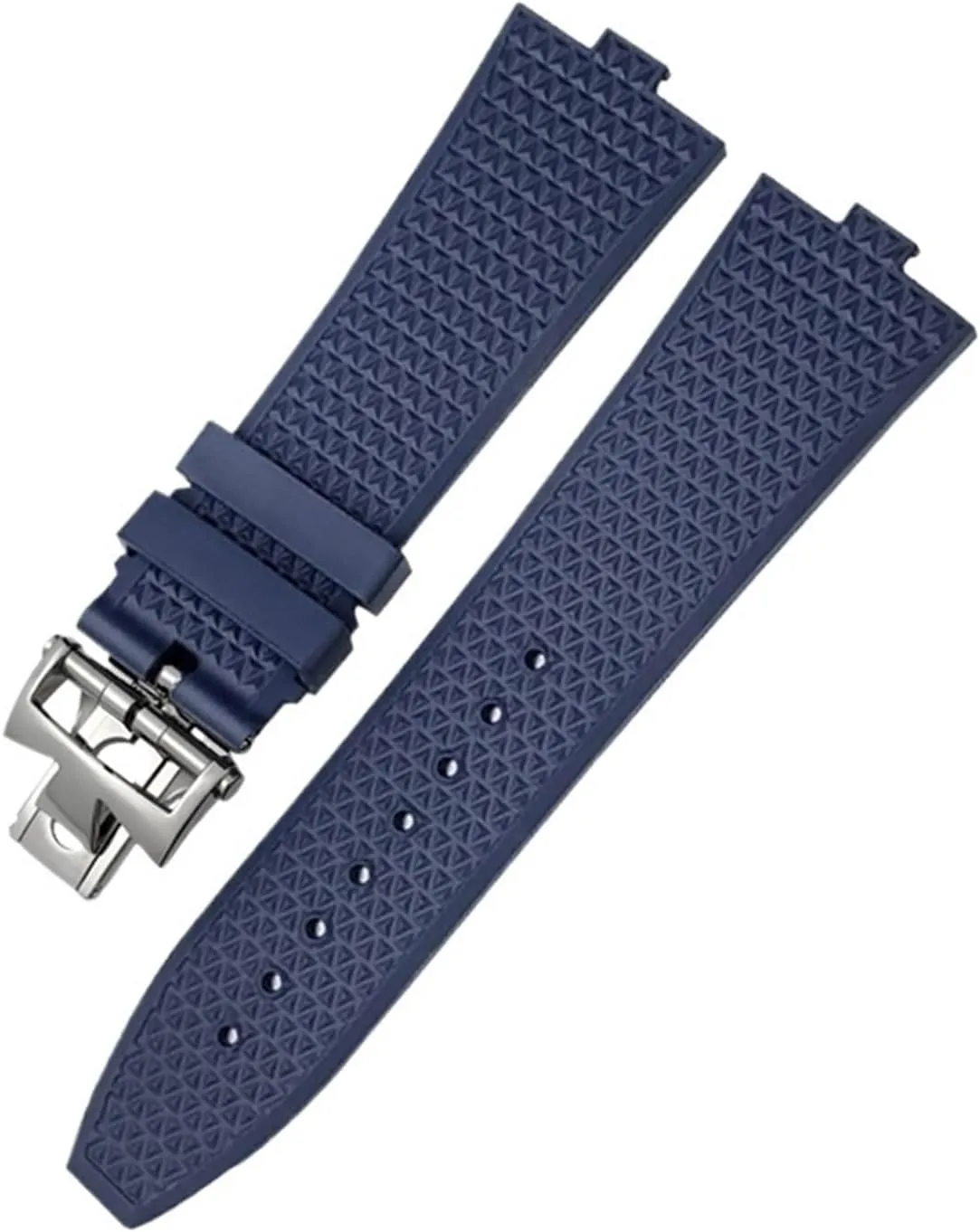 Convex Type Fluoros Rubber Watch Bands 24x7mm Fit for Vacheron Constantin Overseas Quick Release Silicone Strap Screw Buckle