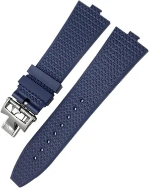 Convex Type Fluoros Rubber Watch Bands 24x7mm Fit for Vacheron Constantin Overseas Quick Release Silicone Strap Screw Buckle