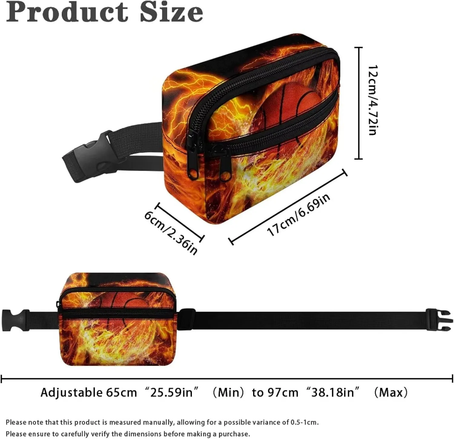 Cozeyat Fire Basketball Cute Crossbody Purse Boys Fanny Pack Kids Waist Pack Small Fanny Pack Belt Bag Cartoon Children Shoulder Bag Mini Handbag Purse