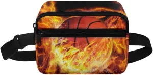 Cozeyat Fire Basketball Cute Crossbody Purse Boys Fanny Pack Kids Waist Pack Small Fanny Pack Belt Bag Cartoon Children Shoulder Bag Mini Handbag Purse