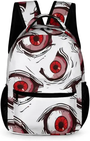 Crazy Scary Eyeballs Unisex Small Backpack Lightweight Shoulder Bag Travel Daypack