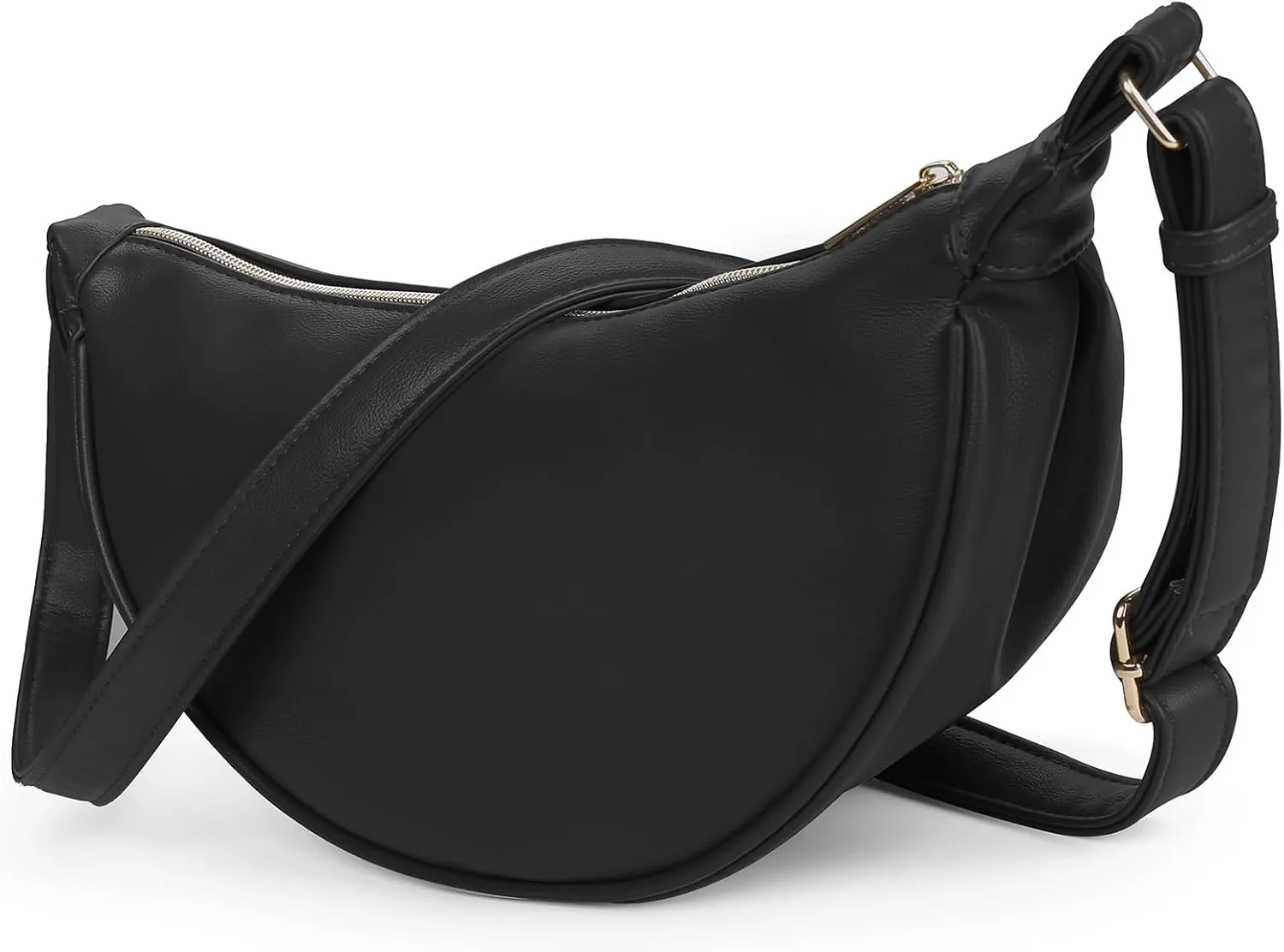 Crescent Crossbody Bag for Women Leather Trendy Shoulder Bag with Adjustable Strap for Everyday Casual Travel
