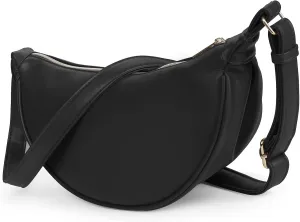 Crescent Crossbody Bag for Women Leather Trendy Shoulder Bag with Adjustable Strap for Everyday Casual Travel