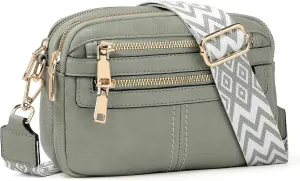 Crossbody Bags for Women, 6-Pockets Purses for Women, Vegan Leather Handbags Shoulder Bag for Travel Shopping