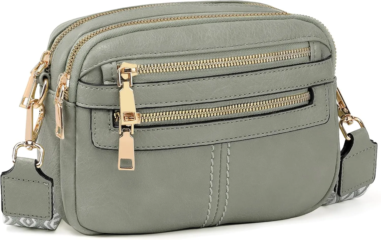 Crossbody Bags for Women, 6-Pockets Purses for Women, Vegan Leather Handbags Shoulder Bag for Travel Shopping