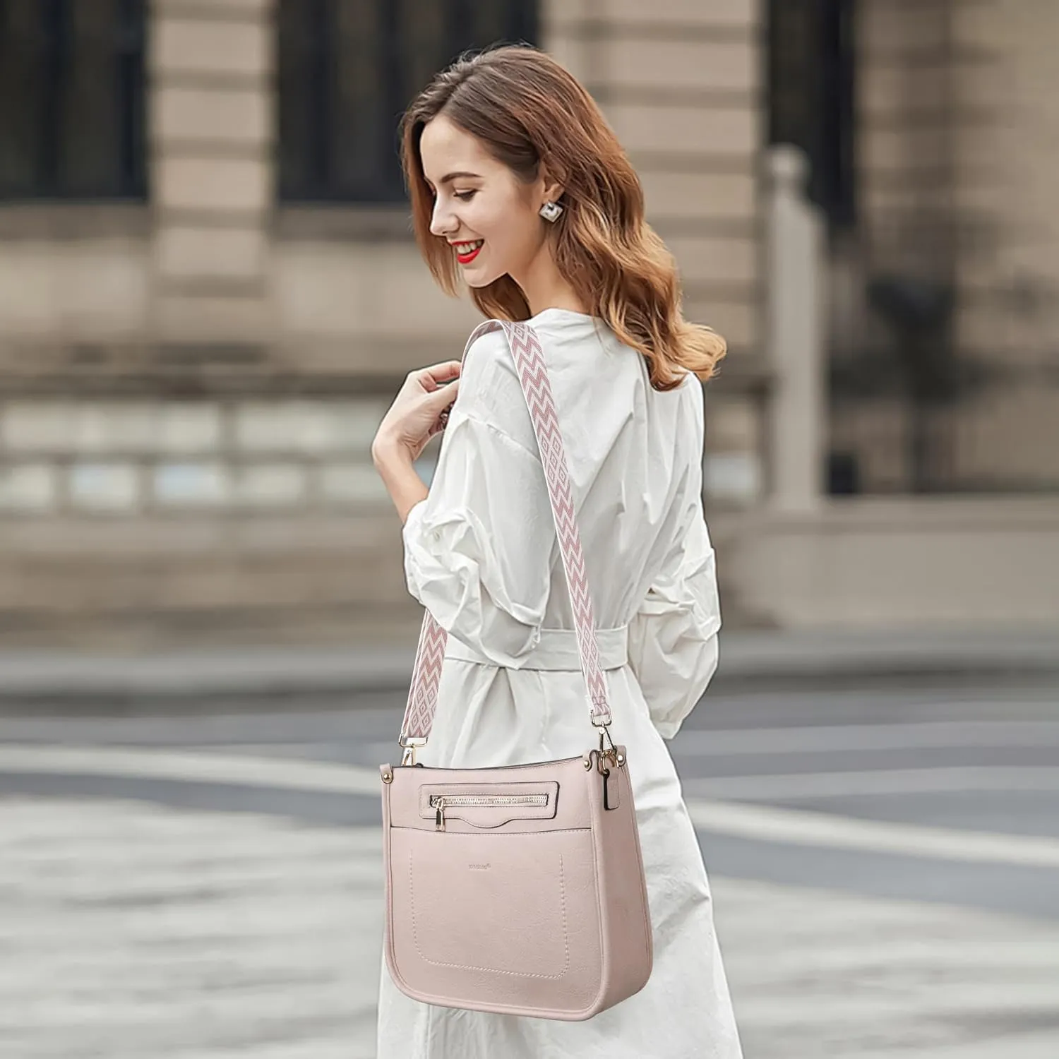 Crossbody Bags for Women 7-Pockets Purses for Women Vegan Leather Hobo Bag Shoulder Bag Handbags with Ajustable Strap