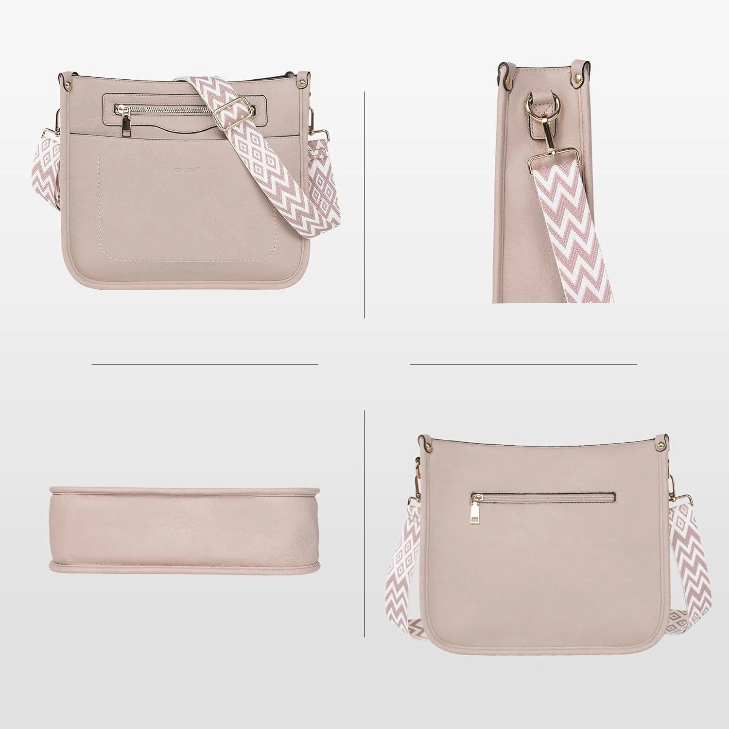 Crossbody Bags for Women 7-Pockets Purses for Women Vegan Leather Hobo Bag Shoulder Bag Handbags with Ajustable Strap