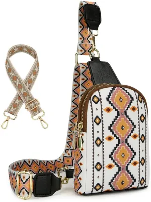 Crossbody Bags for Women, Leather Sling Bag for Women Fanny Pack Chest Bag Strap, Waist Packs Bag for Travel