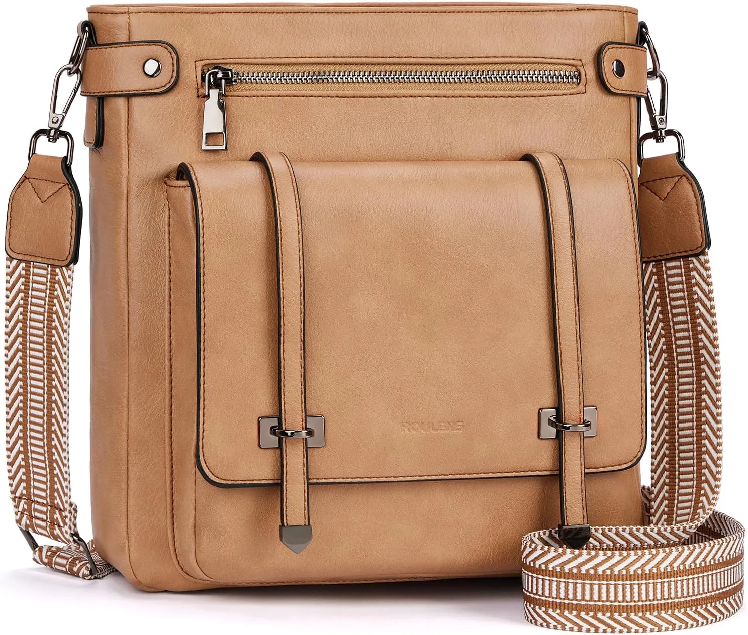 Crossbody Bags for Women,Multi Pocket Crossbody Purses Vegan Leather Shoulder Handbags Travel Purse Adjustable Strap