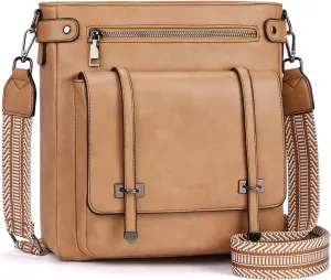 Crossbody Bags for Women,Multi Pocket Crossbody Purses Vegan Leather Shoulder Handbags Travel Purse Adjustable Strap