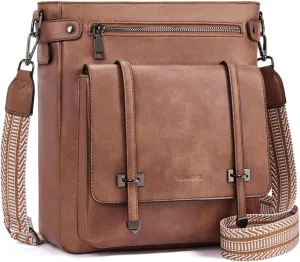 Crossbody Bags for Women,Multi Pocket Crossbody Purses Vegan Leather Shoulder Handbags Travel Purse Adjustable Strap
