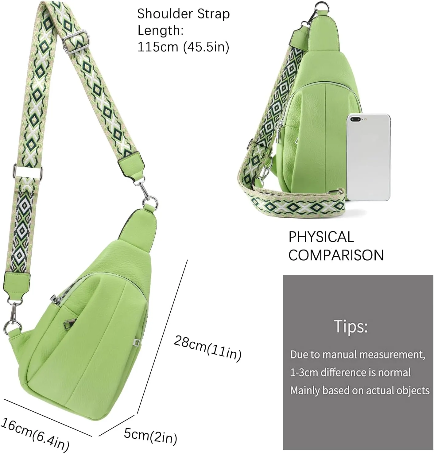 Crossbody Bags for Women,Sling Bag for Women,Fanny Packs Chest Bag for Work Travel Leather Sling Backpack