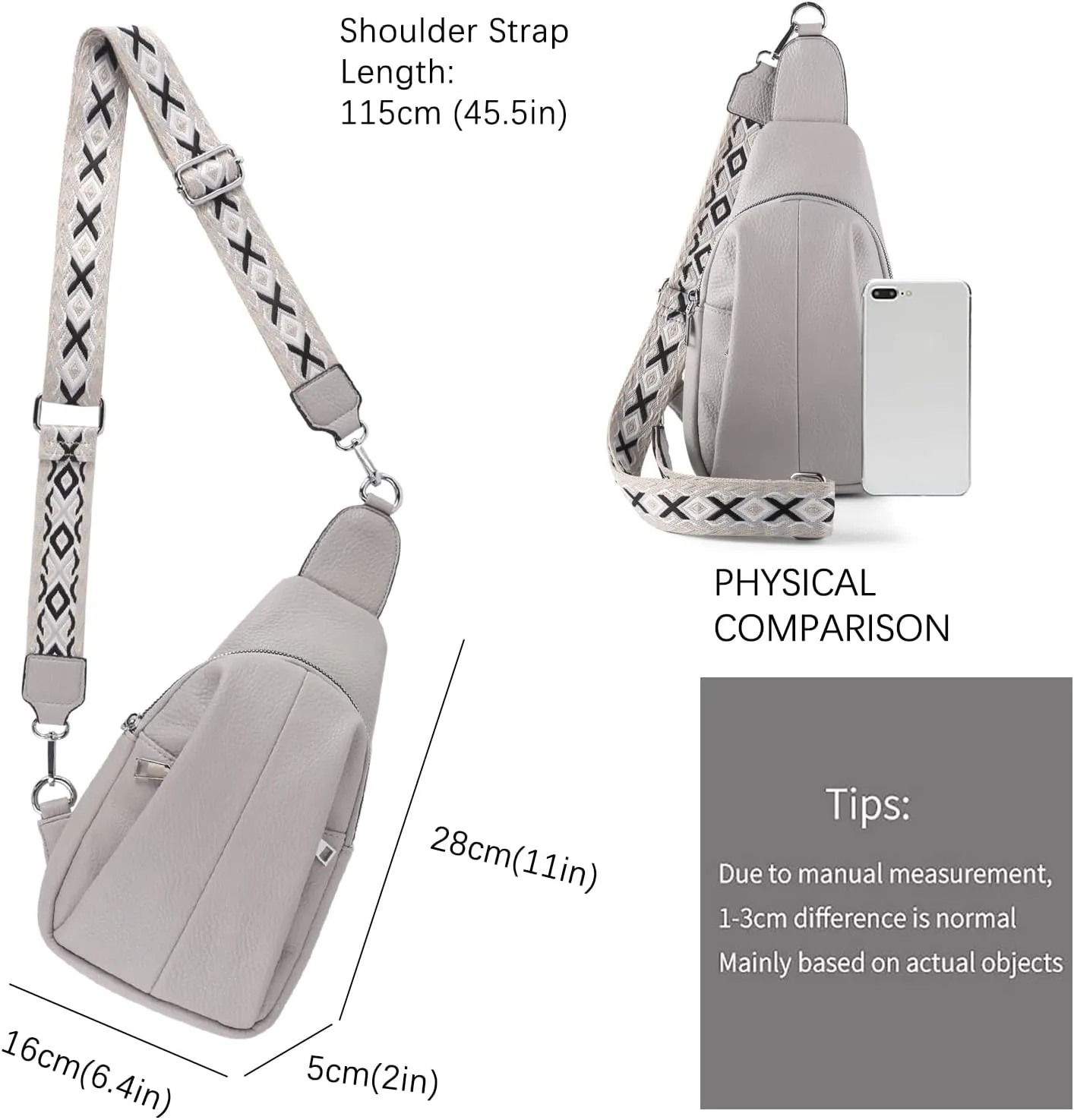 Crossbody Bags for Women,Sling Bag for Women,Fanny Packs Chest Bag for Work Travel Leather Sling Backpack