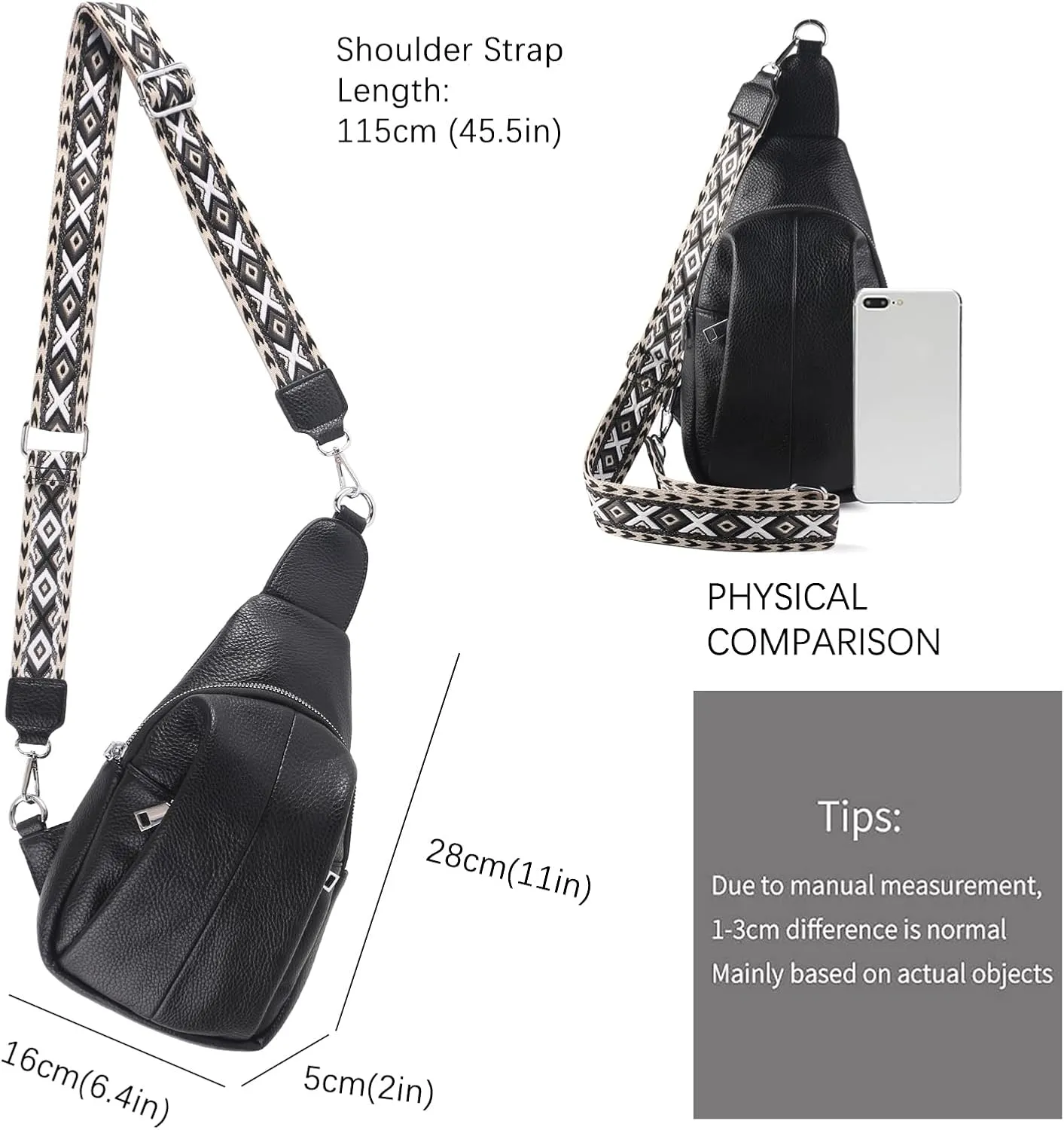 Crossbody Bags for Women,Sling Bag for Women,Fanny Packs Chest Bag for Work Travel Leather Sling Backpack