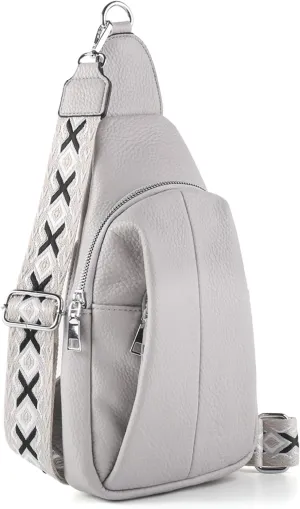 Crossbody Bags for Women,Sling Bag for Women,Fanny Packs Chest Bag for Work Travel Leather Sling Backpack
