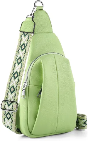 Crossbody Bags for Women,Sling Bag for Women,Fanny Packs Chest Bag for Work Travel Leather Sling Backpack