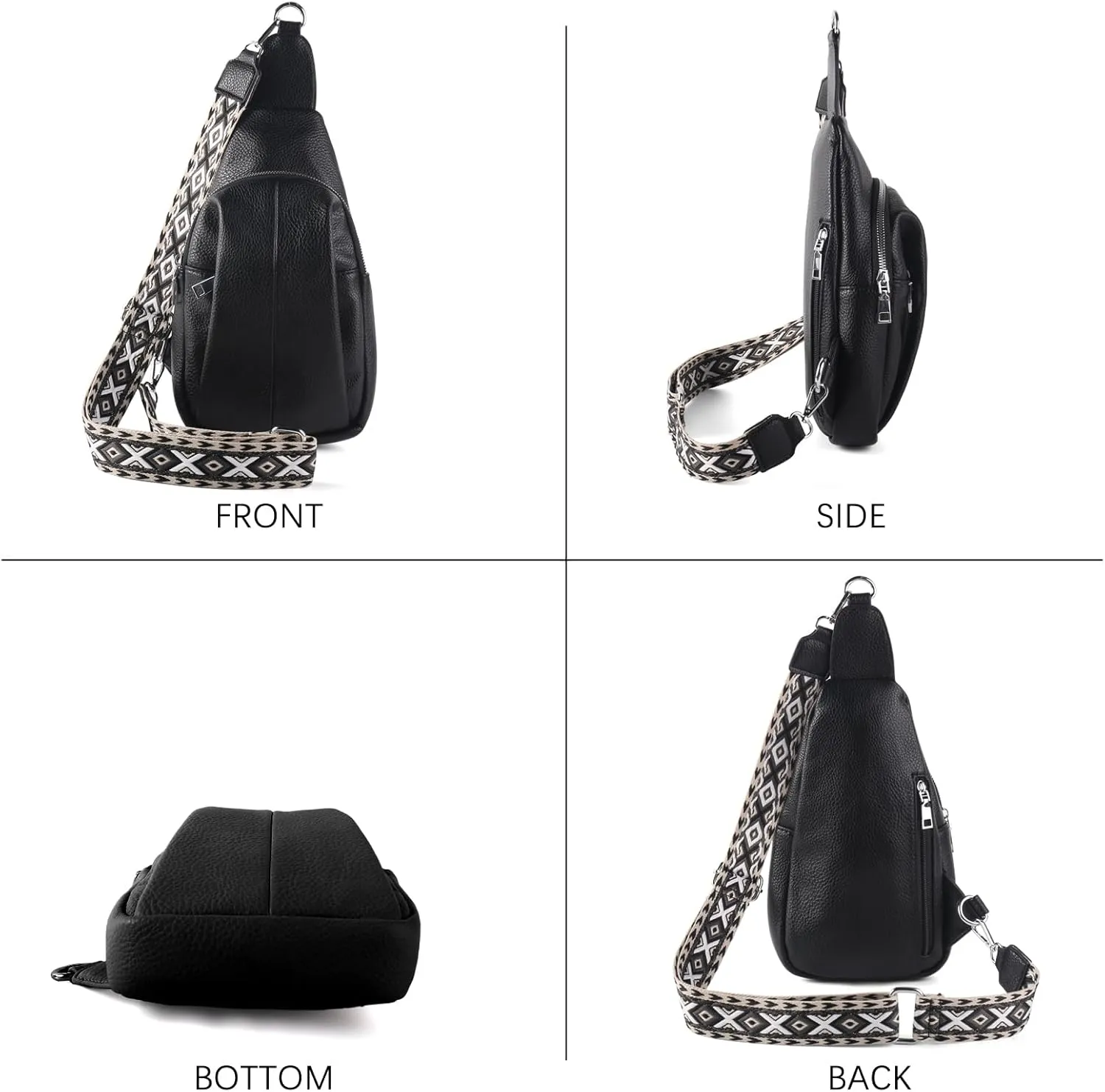 Crossbody Bags for Women,Sling Bag for Women,Fanny Packs Chest Bag for Work Travel Leather Sling Backpack